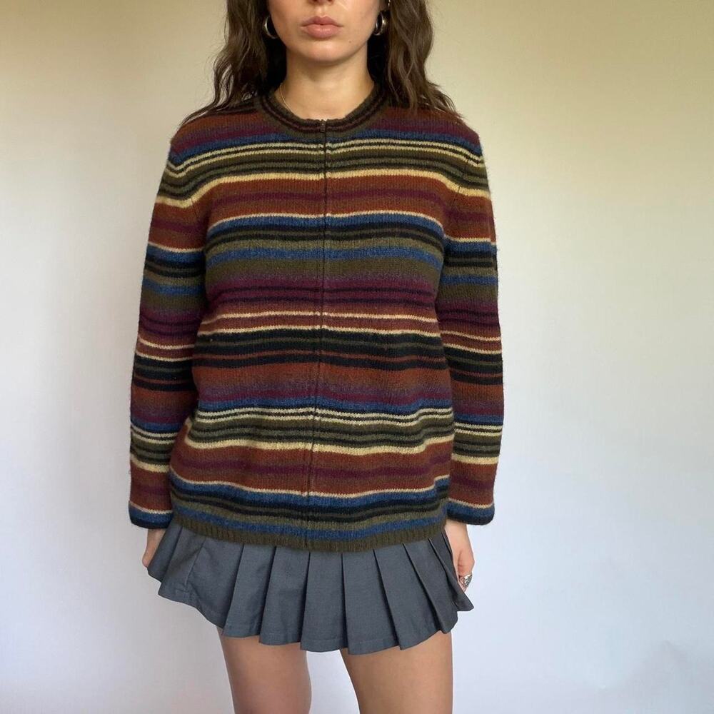 Jones New York Multi Striped Wool Sweater